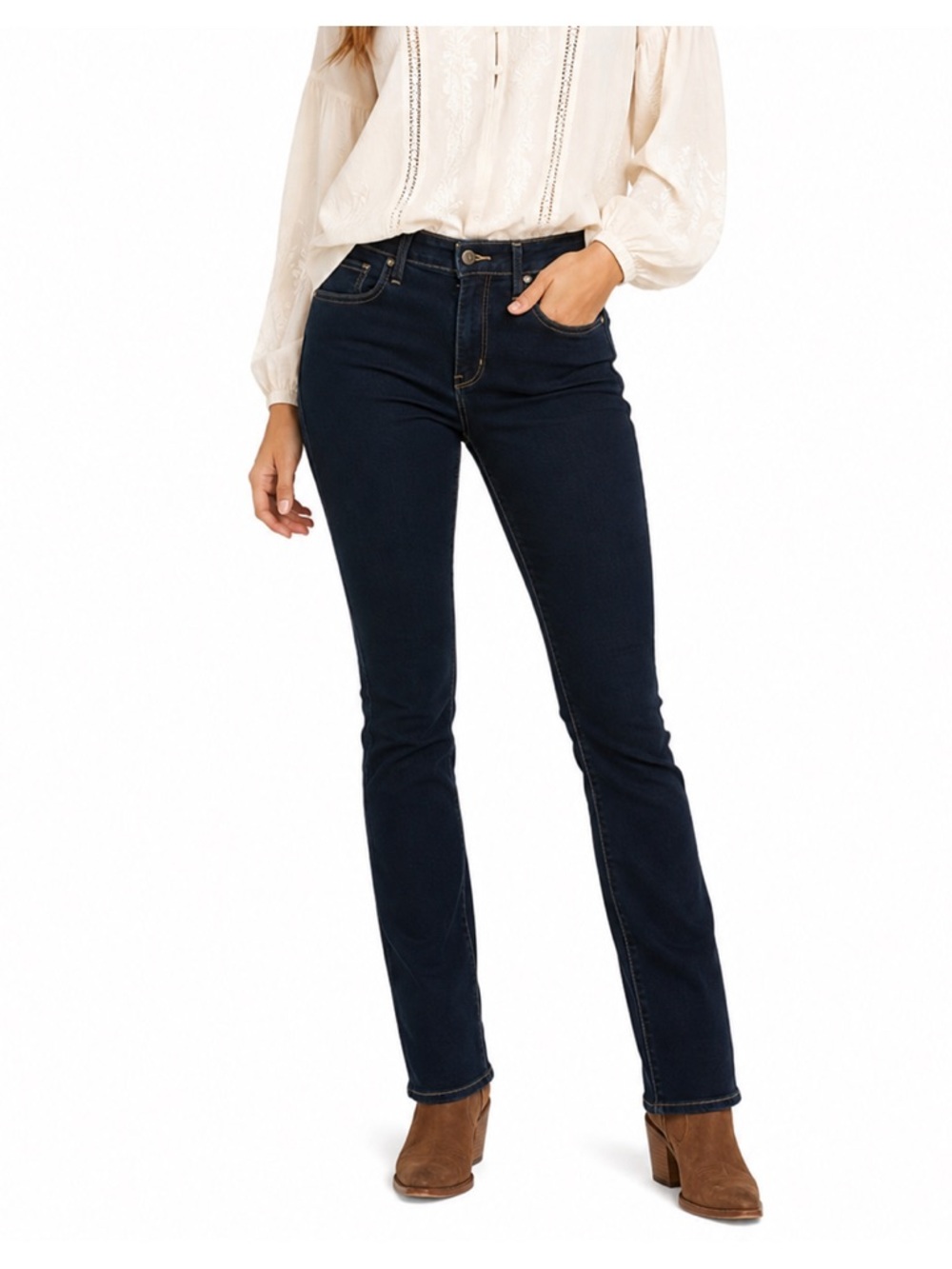 Levi's 721 High Rise Skinny Jeans Size 31 Blue High-Rise Dark Wash Denimcore
